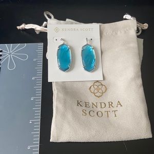 New Kendra Scott Faceted Elle Earrings,Blue/Silver